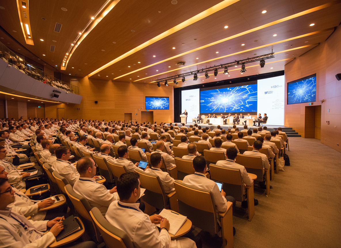 Sala de congreso médico con asistentes